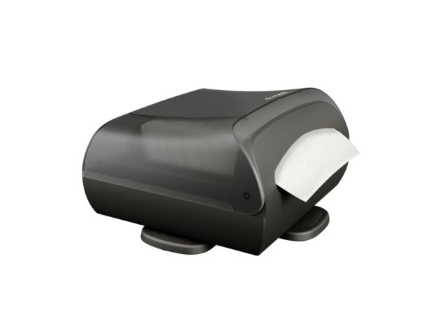 Pojemnik na serwetki gastronomiczne, czarny, tworzywo sztuczne, nablatowy, obrotowy